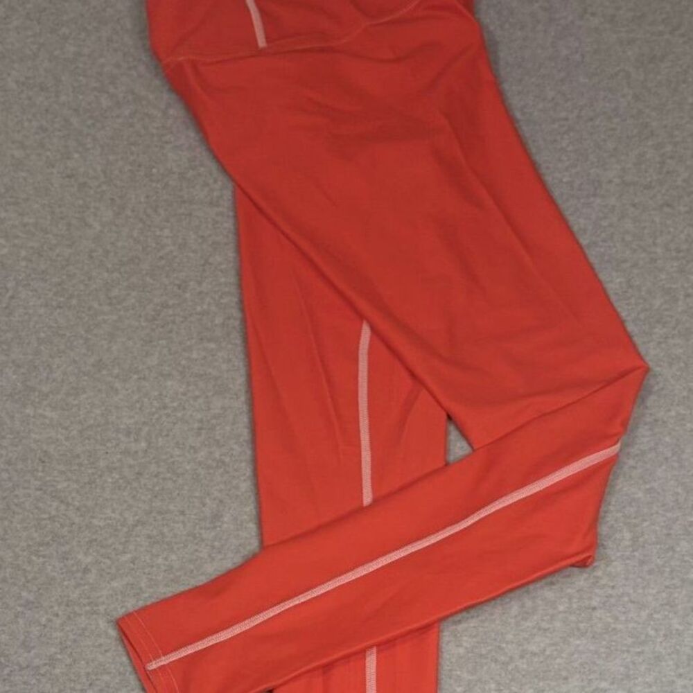 Marika Women’s S Coral Orange Performance Leggings Contrast Stitching